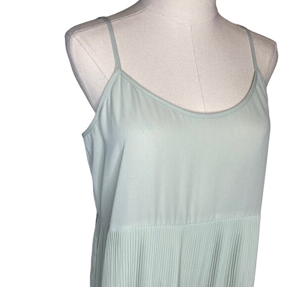 Oak + Fort Pleated Midi Dress Mint Green Pastel size Small - Picture 2 of 5